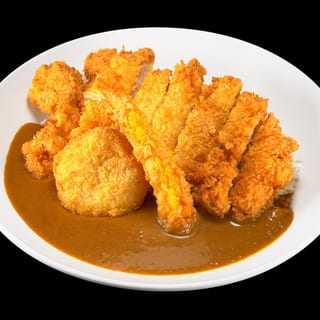 Chicken Katsu, Shrimp Katsu, Potato Croquette Curry